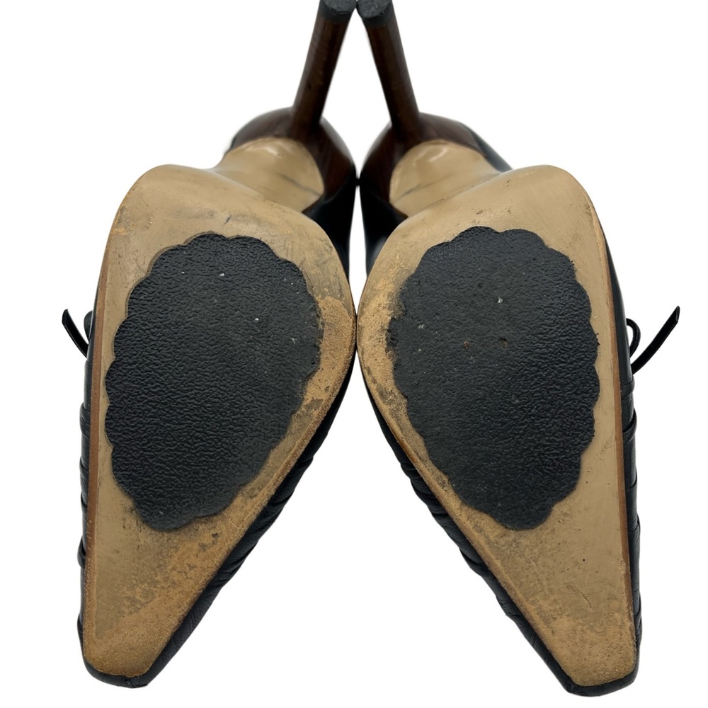 GUCCI BLACK PUMPS w RUCHING & BOW - Picture 6 of 7